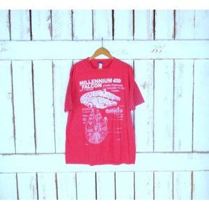 Red Star Wars Millennium Falcon graphic tee